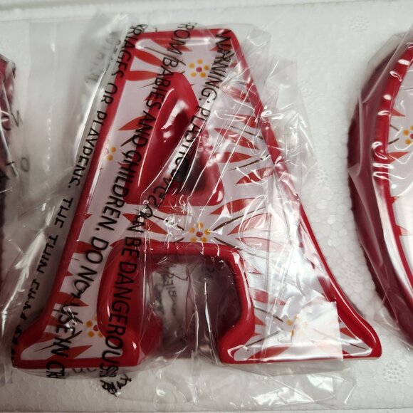 Temptations by Tara INSPIRATIONAL LETTERS word PEACE in Old World Red Pattern - Picture 8 of 15